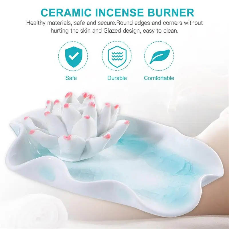 

1Pc Ceramic Incense Burner Lotus Incense Holder Incense Stick Holder Home Decor
