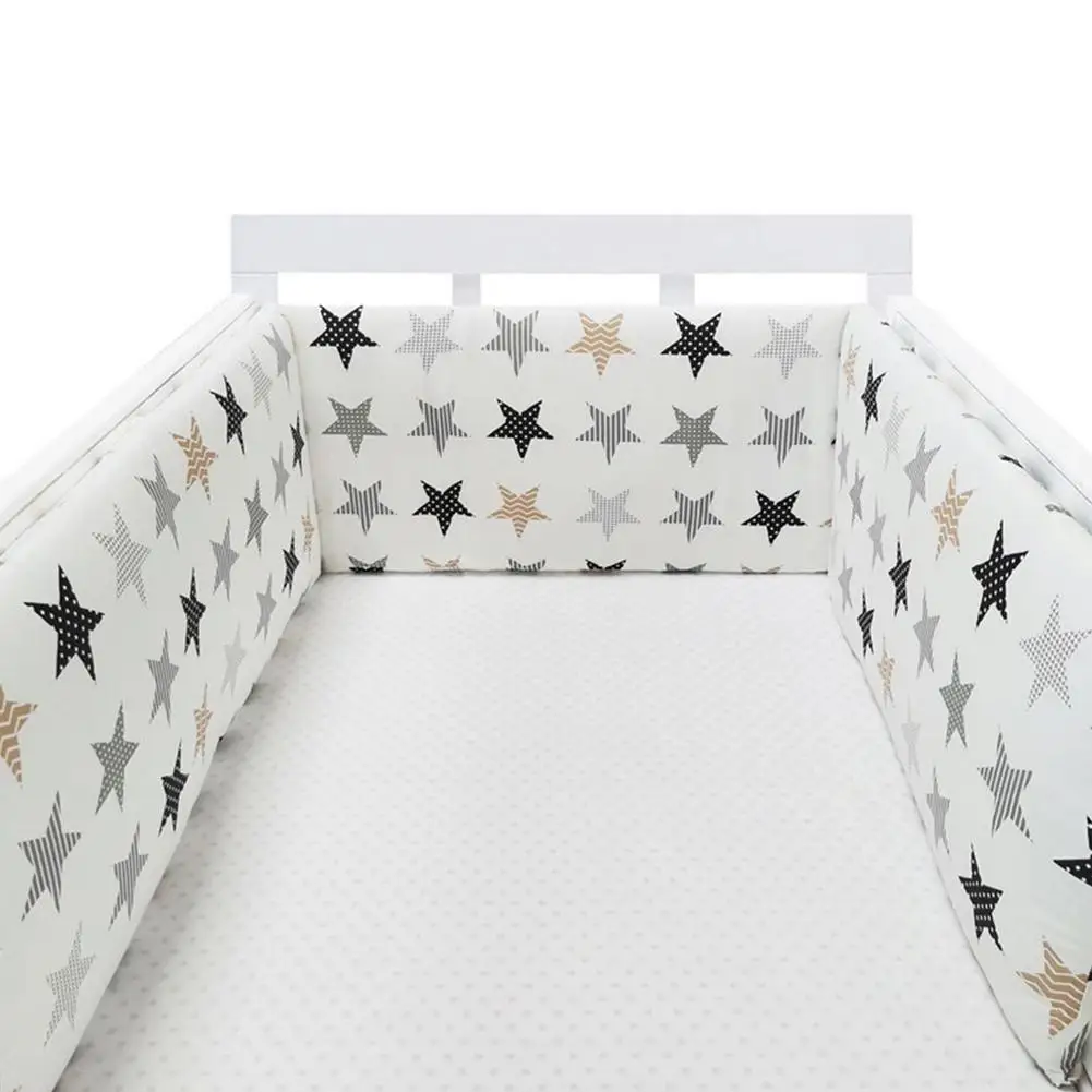 

Nordic Stars Design Baby Bed Thicken Bumpers One-piece Crib Around Cushion Cot Protector Pillows Newborns Room Decor