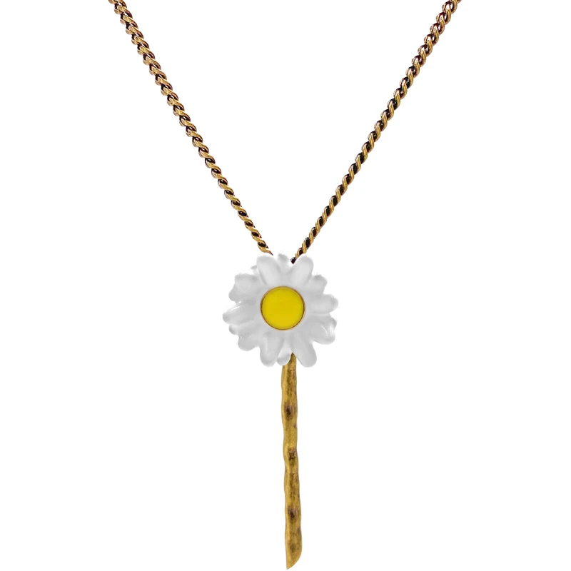

В стиле «хип-хоп» в ретро-стиле Дейзи ожерелье кулон ожерелье цепочка Женская Бабочка вышитый цветок ожерелья и подвески для мужчин женщин ...