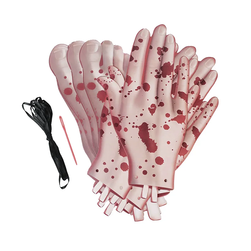 

Happy Halloween Scary Bloody Severed Hands Feet Paper Hanging Banner Garland For Haunted House Bar Halloween Decoration