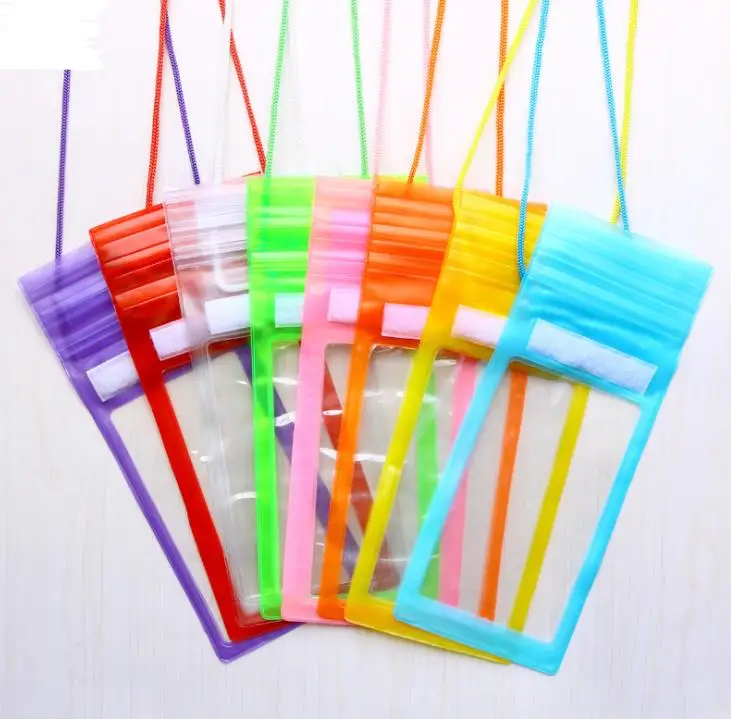 

100Pcs/Lot Travel Swimming Waterproof Dry Pouch Beach Bag Cover Case For iPhone Mobile Phone for 5.5 inch Back Cover SN3860