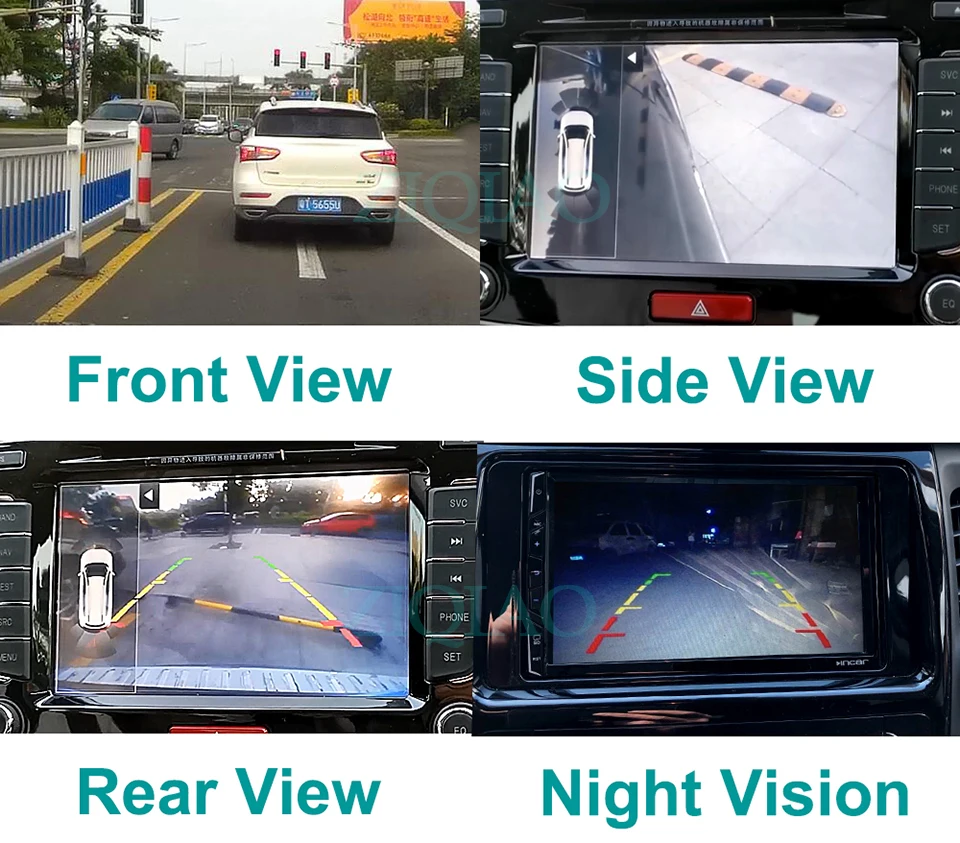 ZIQIAO 7 Inch LCD Car Mirror Monitor Parking Monitoring System with Night Vision HD Side Front Rear View Camera | Автомобили и