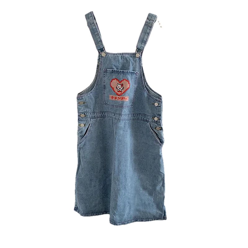 Новинка весеннее джинсовое платье в стиле ретро для девочек женские комбинезоны