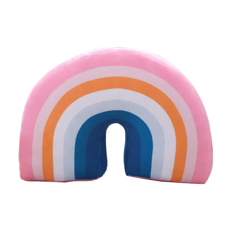 Kids Rainbow U Shape Pillow Neck Cushion Head Support Child Sleeping Plush Toy 54DA |