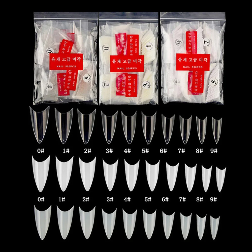 Искусственные ногти 10 размеров искусственные акриловые накладные с острым