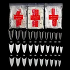 Искусственные ногти 10 размеров, искусственные акриловые накладные ногти с острым кончиком для французского маникюра, искусственные накладные ногти с полупокрытием из АБС-пластика, 500