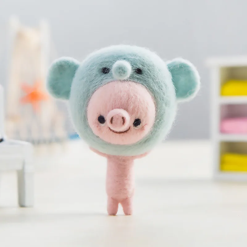 Lovely Pig Felt Toy DIY Craft Needle Felting Kit Wool Handmade Animal Christmas Cute Style Material Package | Дом и сад