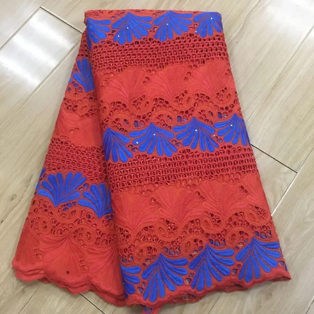 red swiss voile lace in switzerland african lace fabric tissu broderie africain suisse pink french lace fabric for women5yard/lot - Color: red