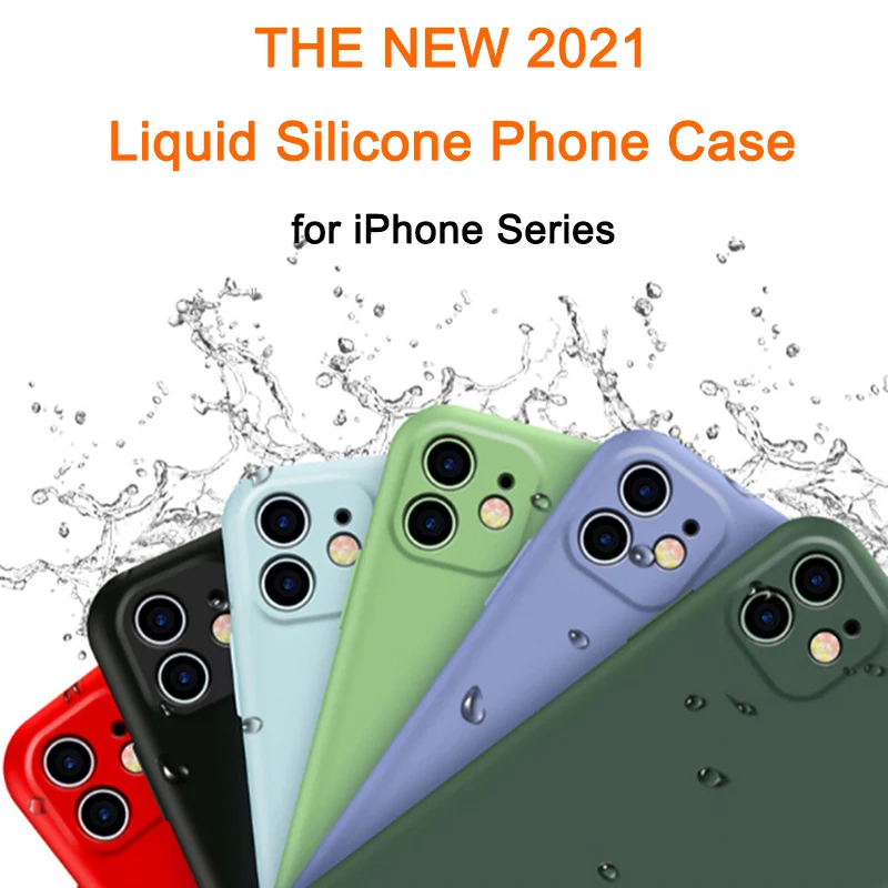 

Liquid Silicone Round Edge Phone Case For Iphone 13 ProMax 12 Pro Max Mini 11 XSMAX XS XR X 8Plus 7 Plus for iPhone case
