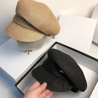new breathable straw sun hat for women berets summer outdoor beach cap newsboy cap derby travel visor hat vintage octagonal hat