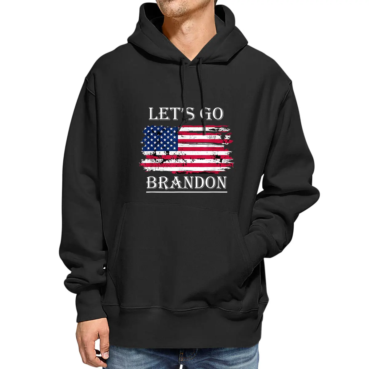 

Unisex Cotton Let's Go Brandon Conservative Anti Liberal USA Flag JB Chant Men's EU Size Fleece Hoodie Casual Women Sweatshirt