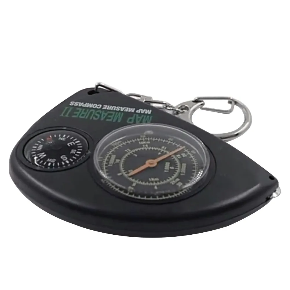 

Portable Multifunctional Direction Guide Keychain Retro Climbing Map Measurer Outdoor Camping Hiking Mini Curvimeter 2 In 1 Gift