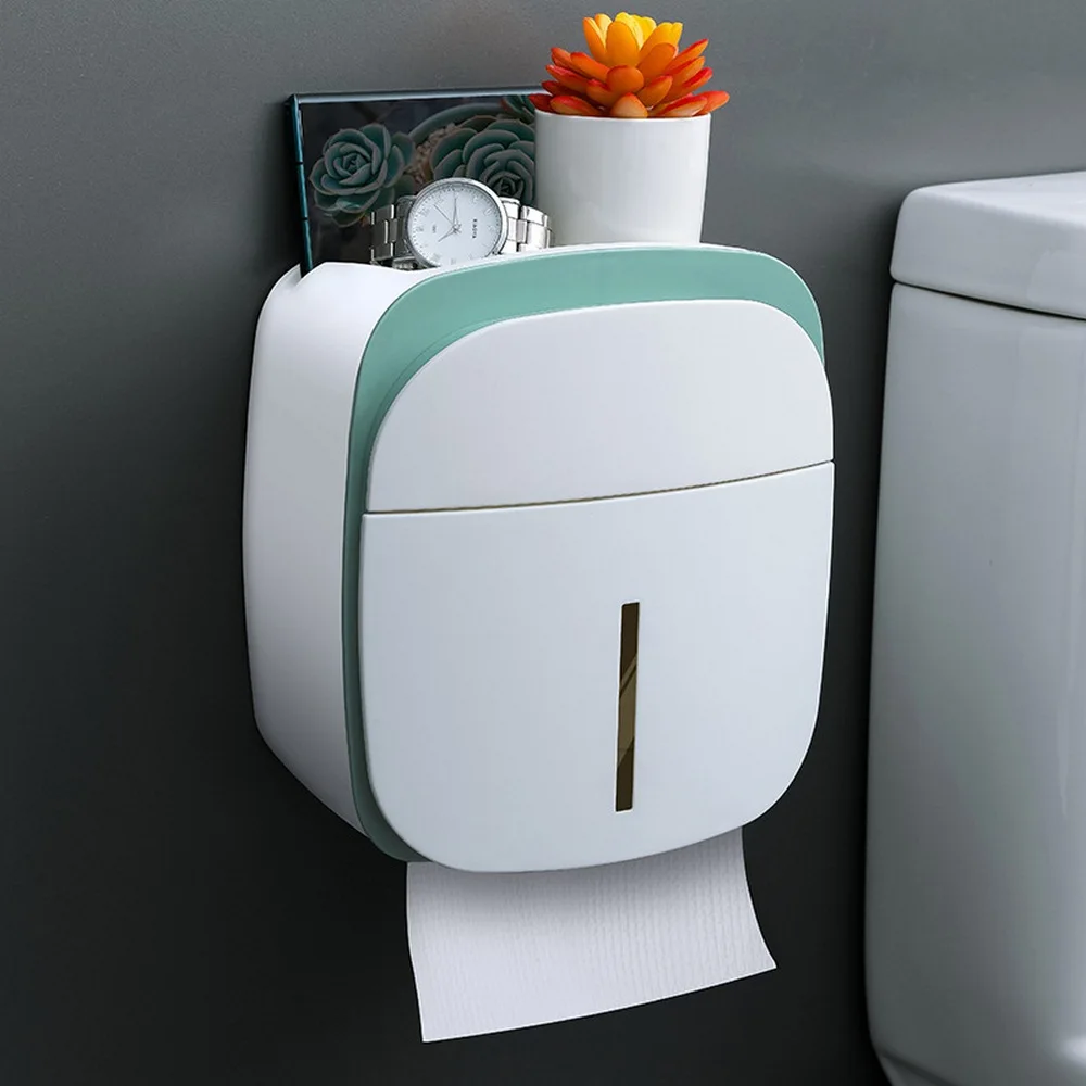 

Waterproof Toilet Paper Holder Toilet Paper Roll Storage Box Household Kitchen Bathroom Wall-mounted Rack Creative Accessories