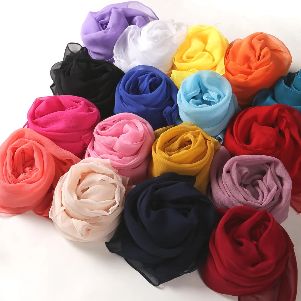 

2020 New Fashion Summer Women soild color Beach Scarf Silk Shawls Headband Female Headband Wraps Beach Sunscreen Hijab Wholesale