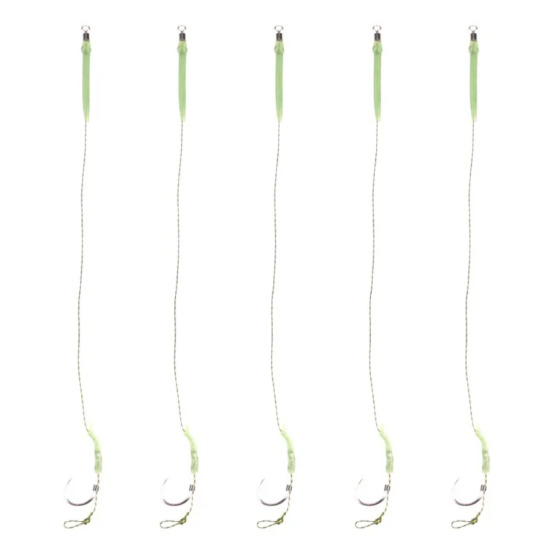 New 5Pcs/Set Carp Fishing Hook Link Ready Made Hair Combi Rig Teflon Tied | Спорт и развлечения