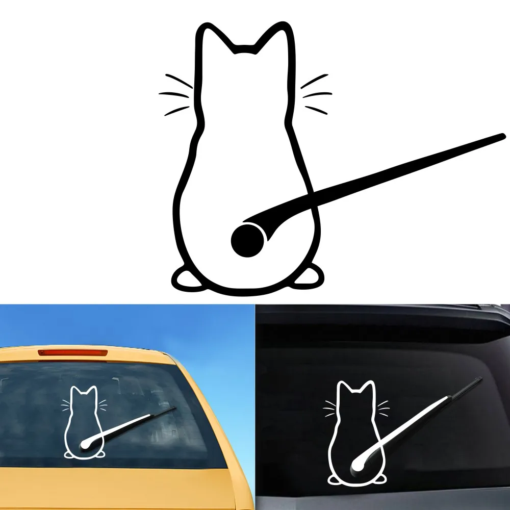 

After the car sticker art design interesting cat glass DIY decoration car body shape window style stickers accessories