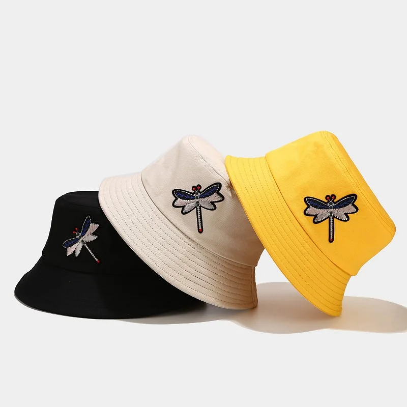 

Панама со стрекозой, шляпа рыбака, женская летняя шляпа от солнца, уличная пляжная кепка, складная шапка от солнца, унисекс