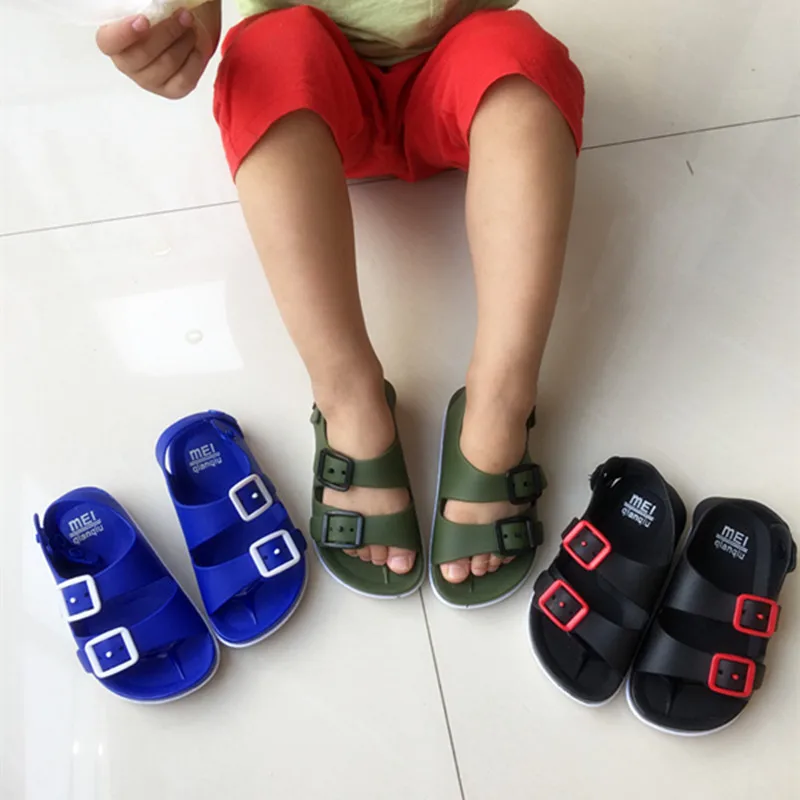 Летние Нескользящие сандалии для маленьких детей мальчиков и девочек легкая
