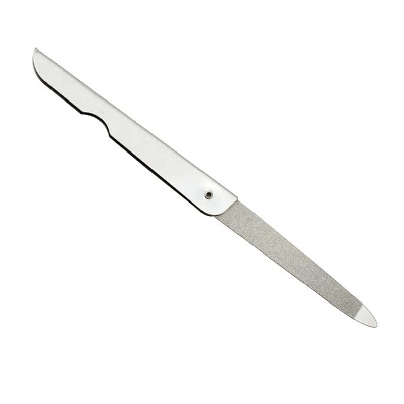

6Pcs Foldable Nail Files Double-Sided Stainless Steel Nail Files Portable Manicure Tools (Silver)