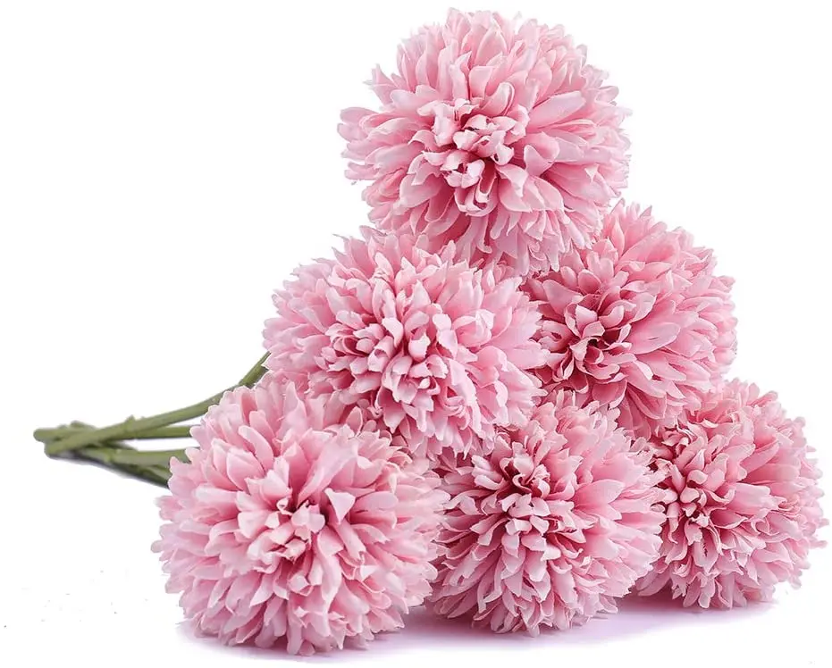

6 Pcs Pack Artificial Multicolor Chrysanthemum Ball Flowers for Home Decoration Wedding and Parties (Vase Not Include)