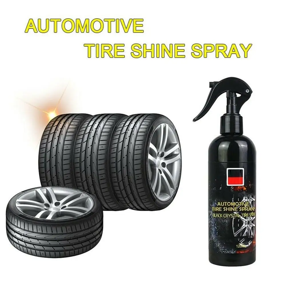 

100ML Car Tyre Shine Spray Auto Tires Cleaning Blackening Brightener Car Agent Tyre Wax Polish Maintenance Tire Gloss Cleaner