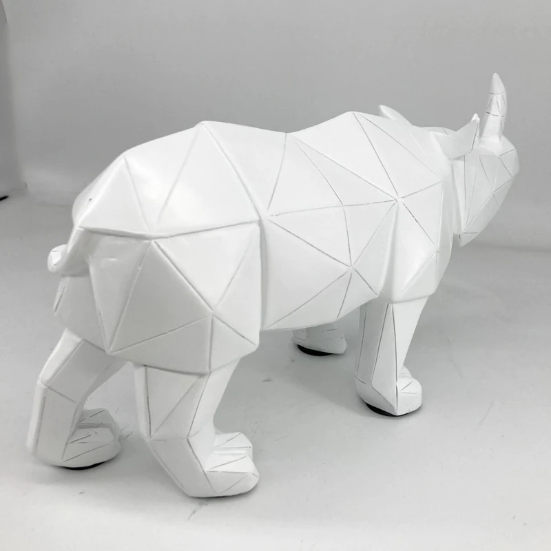 

New Geometric rhinoceros statue decoration artware sculpture statue decor home decoration accessories esculturas escultura gift