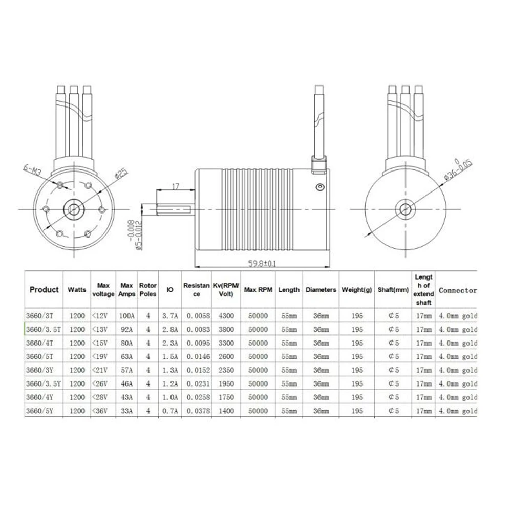 platinum waterproof 3660 4300380033002600 кв бесщеточный двиг