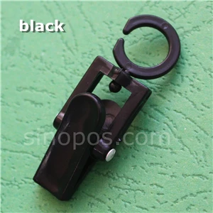 black Пластиковые товары поворотный зажим, носок кольцо крюк шапка шарф нижнее белье перчатки умные зажимы знак плакат дисплей вешалка белый - Цвет: black