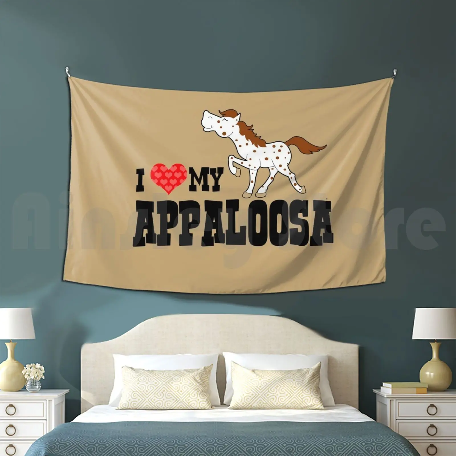 

I Love My Appaloosa Red Roan Appy Horse Tapestry Living Room Bedroom Horse Horses Appaloosa Appaloosa Horse