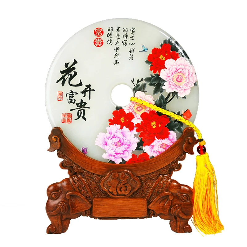 Натуральная Нефритовая пряжка с символом мира шт новый дом перемещенный