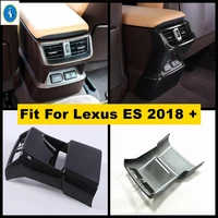 rear air conditioning ac outlet vent armrest box anti kick panel cover trim for lexus es 2018 2022 carbon fiber interior refit