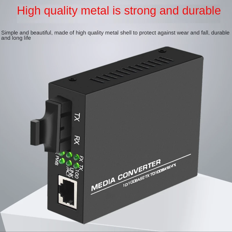1Pc Fiber Optic Converter 100Mb Multimode Double Fiber Media Converter Transceiver Photolectric Transducer SC Port 2Km