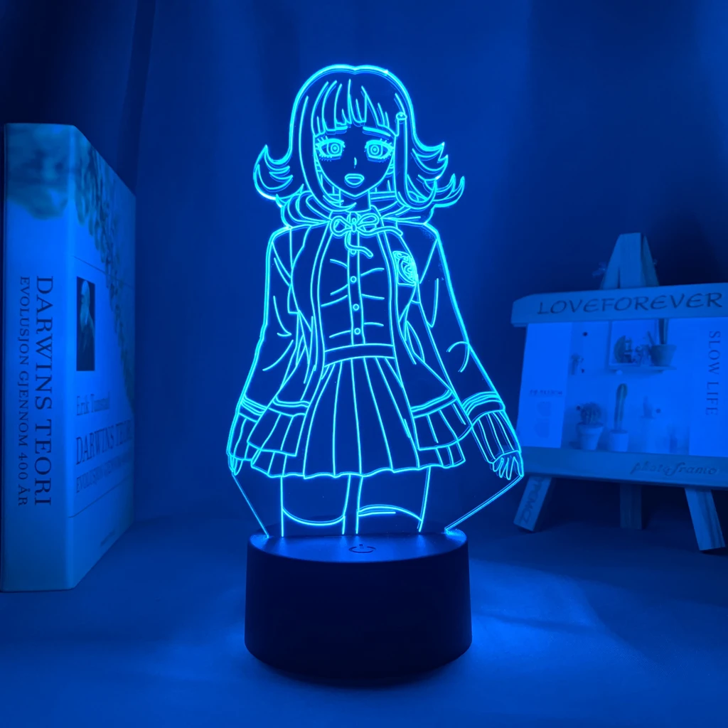 

Светодиодный ночсветильник Danganronpa, лампа Chiaki Nanami для спальни, Декор, подарок для детей, акриловая 3d настольная лампа Danganronpa, Chiaki Nanami
