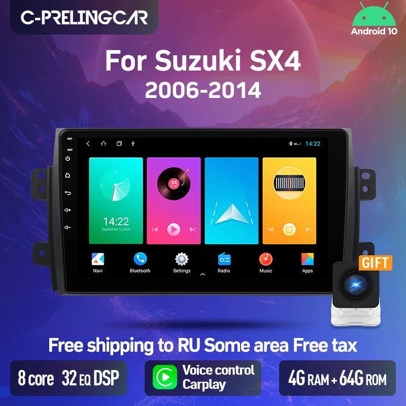 C prelingcar Радио стерео видео 1 2 din DVR для Suzuki SX4 2006 2014 android 10 0 проигрыватель навигация