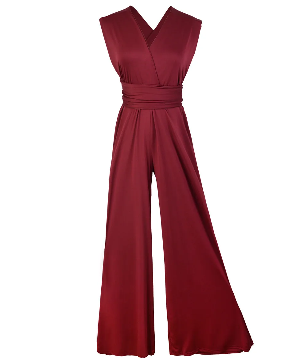 

Raisevern DIY Sexy Long Jumpsuits Premium Formal Multiway Wrap Convertible Bohemian Maxi Club Rompers Bandage Wide Leg Pants