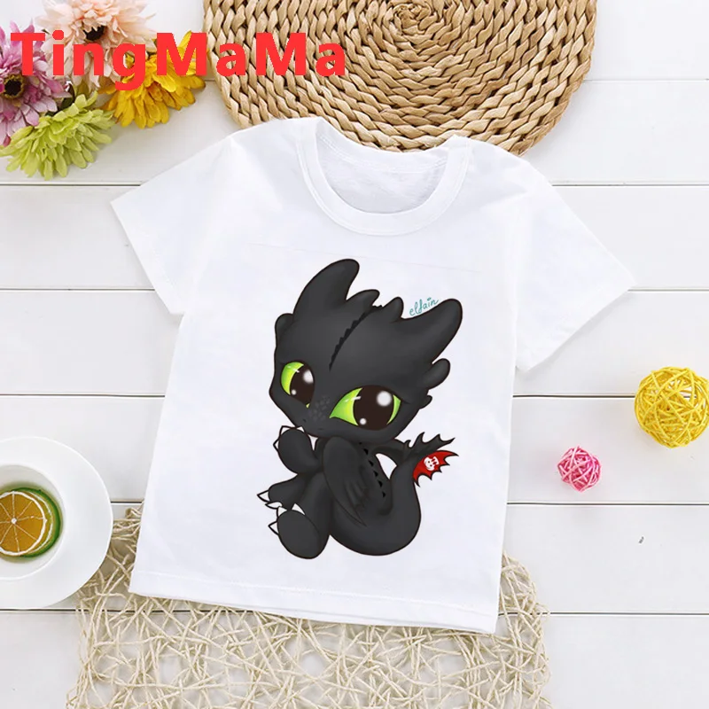 Kawaii/футболка Как приручить дракона Детская забавная футболка с рисунком 2020