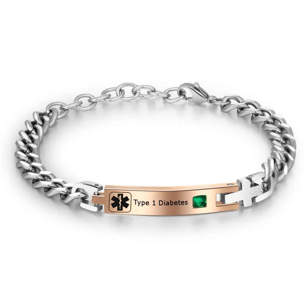 Браслет из нержавеющей стали с гравировкой камня по дню рождения|Индивидуальные