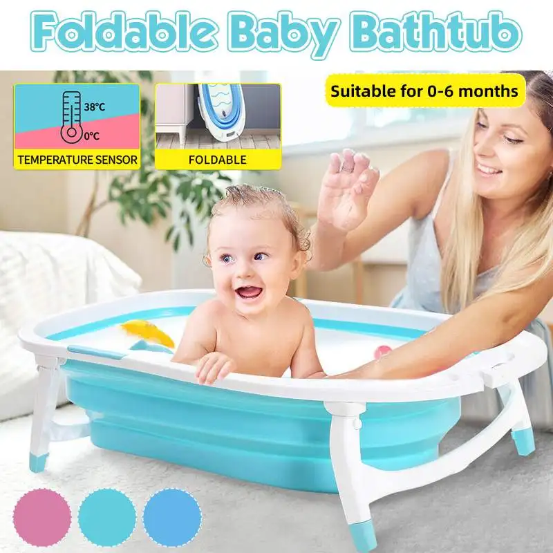 

Складная Ванна для новорожденных, ванны для купания, Портативная Складная регулируемая Нескользящая для детей, уход за детьми