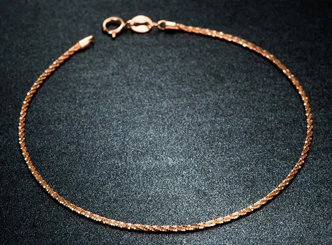 18K Rose Gold Чистый 18K браслет из белого золота AU750 золото полная звезда модный браслет - Цвет камня: 18K Rose Gold