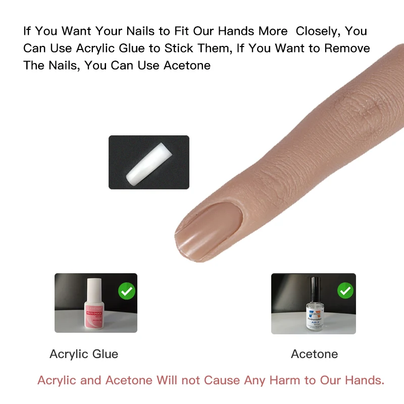 Nails Practice Silicone Hand Model 3D Adult Mannequin Fake Hand Manicure Pedicure Display Model Moveable images - 6