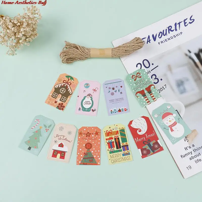 

100pcs Paper Label Tag Christmas Decoration Tags Hanging Gift Wrapping Card