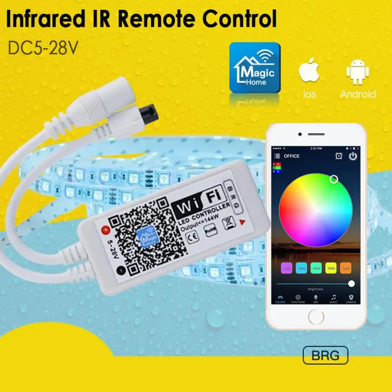 1 шт. контроллер RGB с Wi-Fi 5-28 В постоянного тока мини-контроллер 24 клавишами Alexa