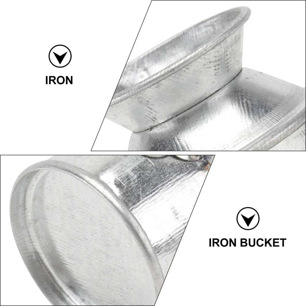 

5pcs Micro Landscape Flower Pot Mini Iron Bucket Desktop Ornament (Silver)