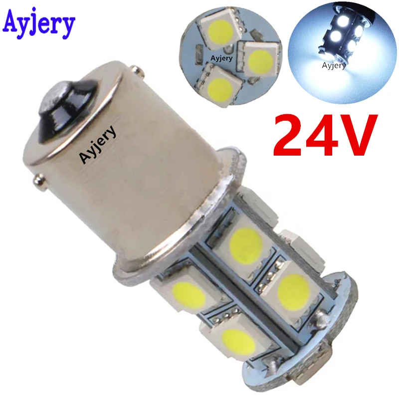 

AYJERY 20X 1156 BA15S 1157 BAY15D P21W 13Led 5050 Car Turn Parking Signal Lights Brake Auto Rear Reverse Bulbs Backup Lamp 24V