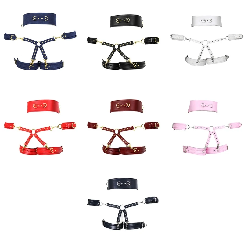 

Портупея 4 в 1, из искусственной кожи, с перекрестной пряжкой