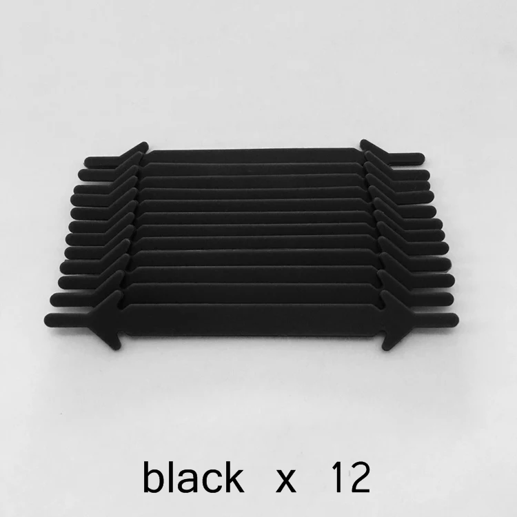 black 12 шт/лот без галстука силиконовые шнурки эластичные шнурки для обуви ленивые плоские шнурки для мужчин и женщин шнуровки резиновые Zapatillas 11 цветов - Цвет: black