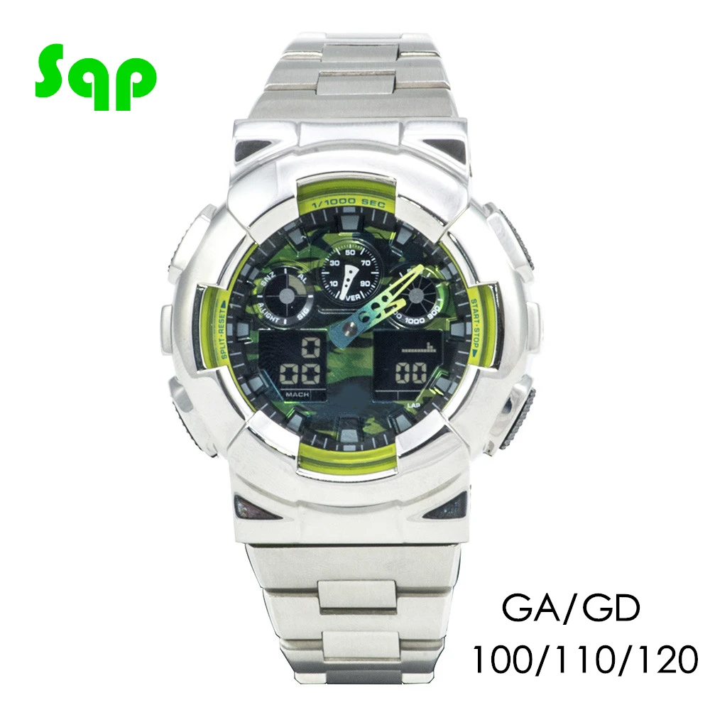 GA/GD100/110/120 Серебряный набор часы модификации ремешок ободок/чехол металлический 316L Нержавеющая сталь ремень