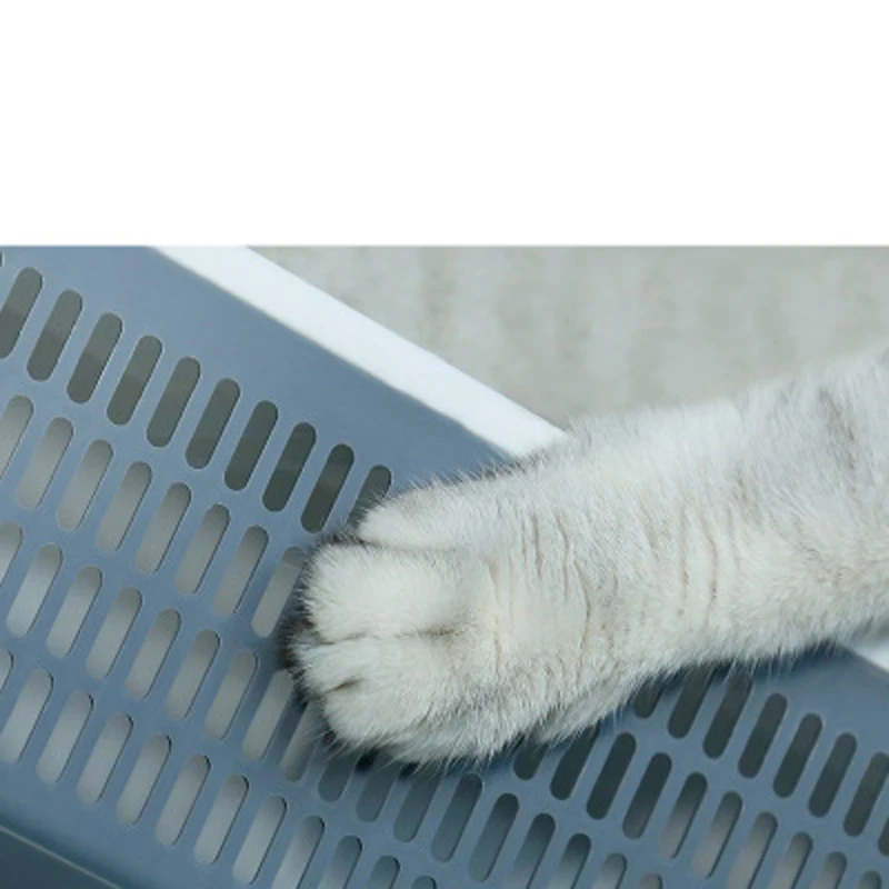 

Pet Supplies Cat Litter Trays Pet Cat Litter Box Semi-Enclosed With Removable Cover Splash-Proof Plastic Cat Toilet With Scoop
