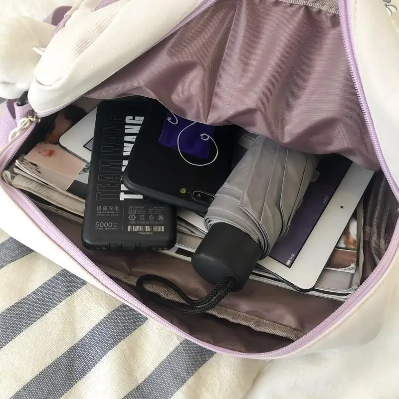 

2021 New Multifunctional Women Backpack Teenage Girl Ring Buckle Portable Travel Bag Female Small Schoolbag Lovely Book Bag