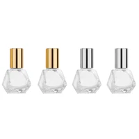 4pcs 8101217ml refillable steel roller ball essential oil glass bottle portable travel roll on perfume bottle empty container
